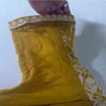 Sundance  Mustard Yellow Cotton Gauze Button Down White Embroidery Detail Medium Photo 3