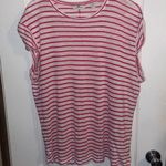 Vineyard Vines  100% Linen Pink Red And‎ White Striped T Shirt Size XL Photo 0