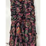 Hutch Tisha Ruched Maxi Dress Black Floral Multi Size 10 NWT Tiered Skirt w Slit Photo 12