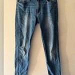 KanCan Skinny Dark Wash Distressed Raw Hem Jeans Blue Size 28 Photo 0