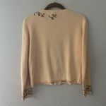 Vintage Yellow Sweater Jacket With Floral Embroidery Size small Photo 2