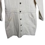G. Label by Goop GWYN Bishop Natural Denim Jean Jacket Mini Dress in Cream Sz M Size M Photo 5