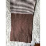 Brown and Beige Striped Knit Scarf Photo 1