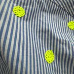 Like New Boden The Classic Striped Shirt with Neon Size 6 Blue Photo 4
