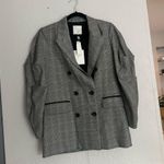 Joie  Tomika gray plaid oversized scrunched sleeve boyfriend blazer 2 . Photo 5