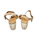 Lucky Brand Sandals Size 9.5 Tan Leather Braided Open Toe Block Heel Beachy Photo 5