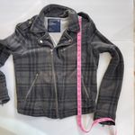 American Eagle Outfitters Plaid Cropped Moto Lined Jacket Size Small Photo 7