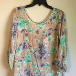 Sage NWT  medium floral see through top Photo 0