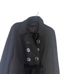 Anthropologie  Hazel Women's Size Large Black Wool Blend Double Breasted Pea Coat Photo 1