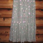 Mac Duggal  Green Multicolor Embroidered V Neck Cap Sleeve Midi Dress 35104 Photo 11