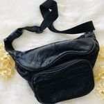 Black Jumbo Size Faux Leather Fanny Pack Photo 0