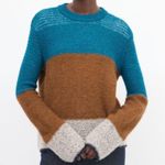See By Chloe See By Chloé Brown & Blue Wool Color Block Sweater Photo 0