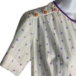 Vintage 70s British Lady Shift Dress S White Short Sleeve Button Zip Union Label Photo 2