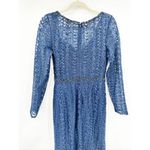 Mac Duggal  Midnight Blue 20271 Long Sleeve Beaded Lace Trumpet Gown Size 4 NWT Photo 3