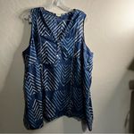 Novica 100% Cotton Blue Patterned Asymmetrical Sleeveless Lagenlook Tunic Top Photo 1