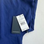 Adrianna Papell Gauzy Crepe T-Shirt Cold Shoulder Blue Sapphire Dress Size 4 NWT Photo 4