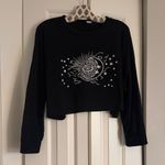 Romwe Black Long Sleeve Crop Top Photo 0