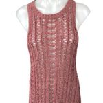 American Eagle Pink Crochet Sleeveless Mini Beach Coverup Tank Tunic Dress Sz M Size M Photo 2