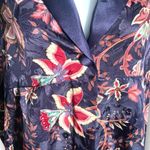 Victoria's Secret Vintage Gold Label Victoria’s Secret Sleepshirt Navy Blue Floral Satin Babydoll Photo 5