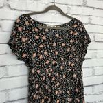 Wallflower Black Orange Floral Mini Dress L Cottagecore Boho Ruffle Sleeve Y2K Size L Photo 2