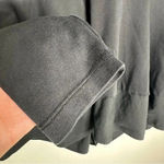 COS Black Long Sleeve Peplum Tiered Hem Mixed Media Shirt Size Large Photo 2