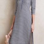 Anthropologie  Postmark Navy/White Striped Henley Split Tunic Photo 1