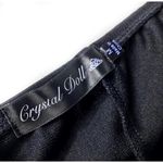 Crystal Doll Y2K Black Halter Plunge Bodycon Dress M Photo 3