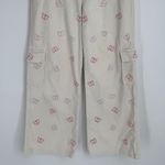 Forever 21  Butterfly‎ Print Corduroy Cargo Pants Cream Large Streetwear Coquette Photo 3