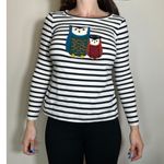 Talbots  Open Crewneck Tee Owl Friends Size Small Photo 1