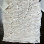 Tiger Mist  Cream Off The Shoulder Ruched Mesh Mini Dress Photo 2
