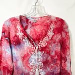 Artisan NY Medium Tunic Top Handmade Tie Dye Embroidered V Neck Boho Tassels 401 Photo 3