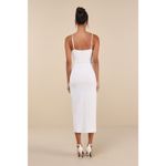 Lulus NWT  Always Turning Heads White Bustier Tulip Midi Dress Banquet Gala Sze S Photo 2