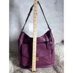 Tory Burch  Priscilla‎ Purple Leather Shoulder Bag Satchel Hobo Bag Front Pocket Photo 7