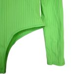 Pretty Little Thing Women's 8 Neon Lime Rib Plunge Long Sleeved Bodysuit NEW Photo 6