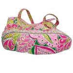 Vera Bradley Pink Green Paisley Floral Quilted Shoulder Bag Tote Purse OS Photo 5