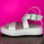ZARA  Leather Wide Wrap Strap Chunky Platform Sandal Sz 41 Photo 2