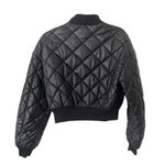Stella McCartney  Marisa‎ Faux Leather Quilted Cropped Bomber Jacket Black Sz 38 Photo 4