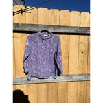 Apostrophe  Womens Top Size‎ XL  Paisley 3/4 Sleeve Shirt Purple Button Up Spring Photo 2