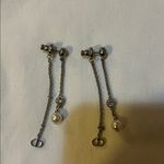Christian Dior Dior PETIT CD TREASURE EARRINGS Silver-Finish Metal with White Resin Pearls Photo 5