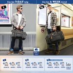 Canvas Duffle Bag for Travel 50L Expandable Duffel Weekend Overnight Bag men (Dark Gray) Photo 4