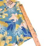 Vintage 100% Silk Tropical Print Top Women Size L Rum Runner Blue Retro Resort Size L Photo 9