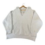 PINK - Victoria's Secret  Sherpa Hoodie Pullover Womens Large Gray Blue Cozycore NWT Photo 3