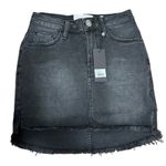 One Teaspoon  Black Swan Raw Hem Denim Mini Skirt NWT Size 24 High-Low Split Side Photo 9
