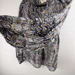 Love stitch long sleeve bohemian boho peasant blouse‎  gold metallic print Sz S Photo 11