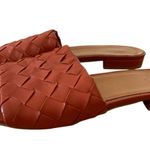 Aquatalia Talia Woven Leather Slides in Terracotta Brown Size 7 1/2 Photo 1