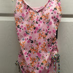 No Boundaries  NWT Juniors Size Large Pink Floral Tie Shoulder One-Piece Swimsuit Photo 0