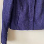 Gap Women's Deep Purple tweed Blazer vintage Y2K shoulder pads size 0 Photo 2