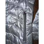 Gap Metallic Silver Puffer Jacket Grey Womens Sz XS Full Zip Pockets BOHO Photo 5