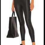 Nike Dri-Fit Mid Rise Shine Black 7/8 Leggings Gray Swoosh Size S $70 Photo 2