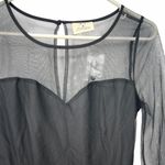 Anthropologie New M Sheer Tulle Mini Dress Layer Mesh Ballerina Black Photo 2